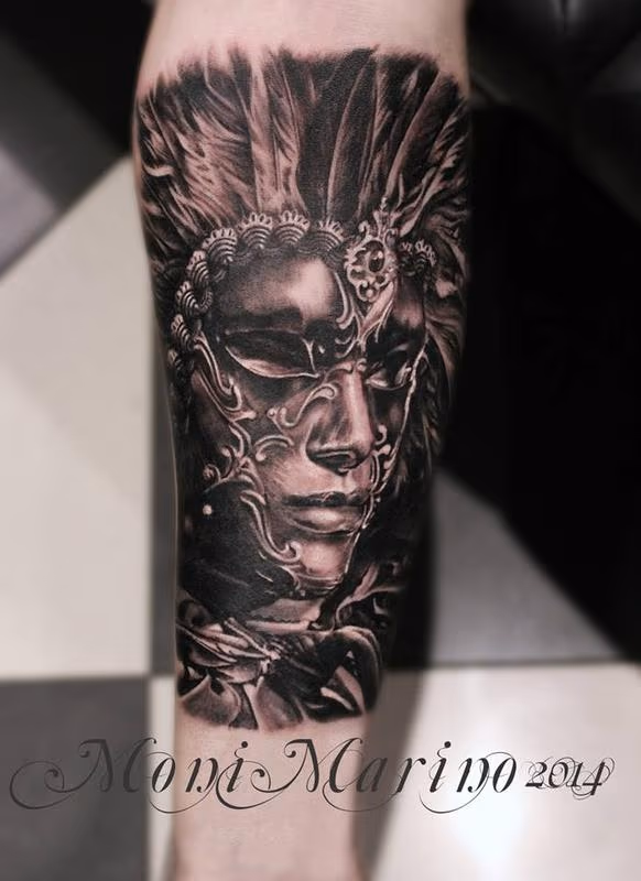 Venetian Mask Tattoo