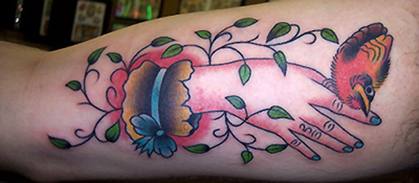 Hand on inner arm