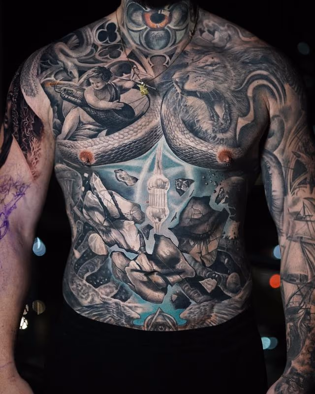 Epic Big Bang Front and Back Tattoo
