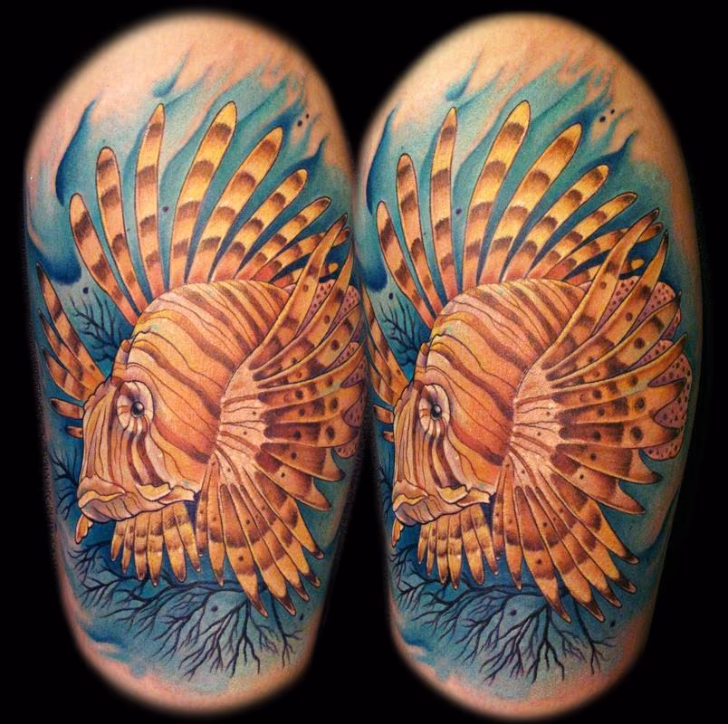 lion fish on calf