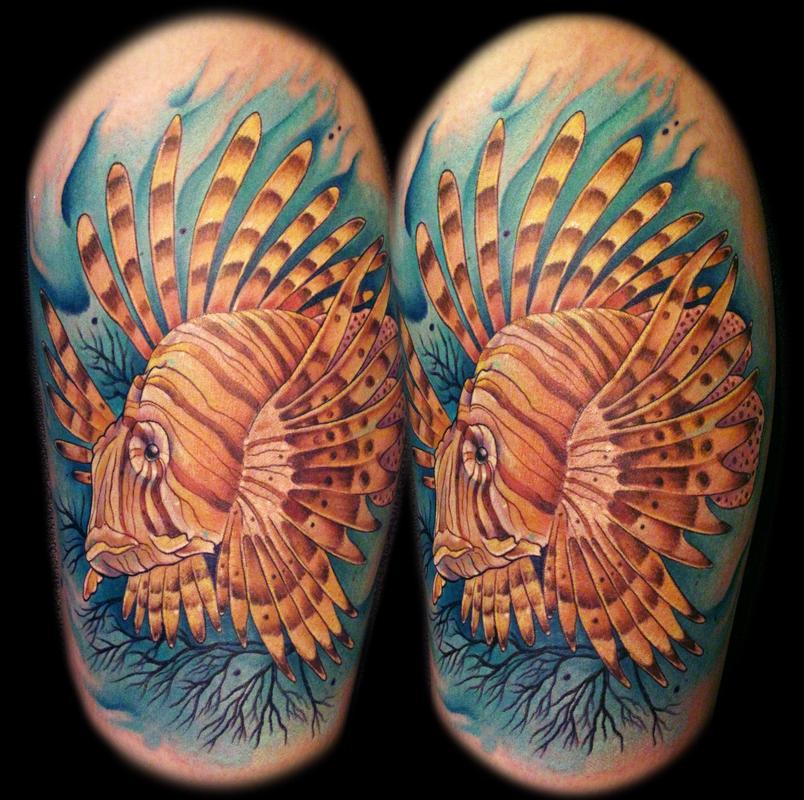 lion fish on calf