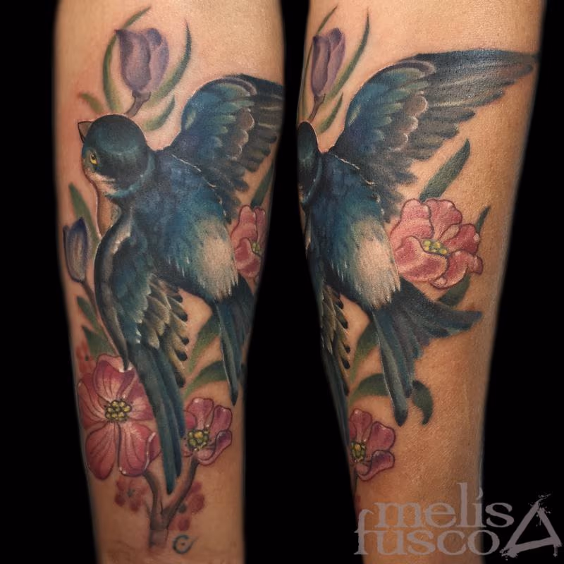 feminine mountain blue bird