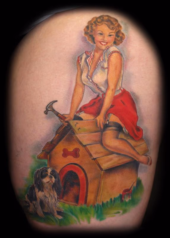 a twist to a Gil Elvgren Healed