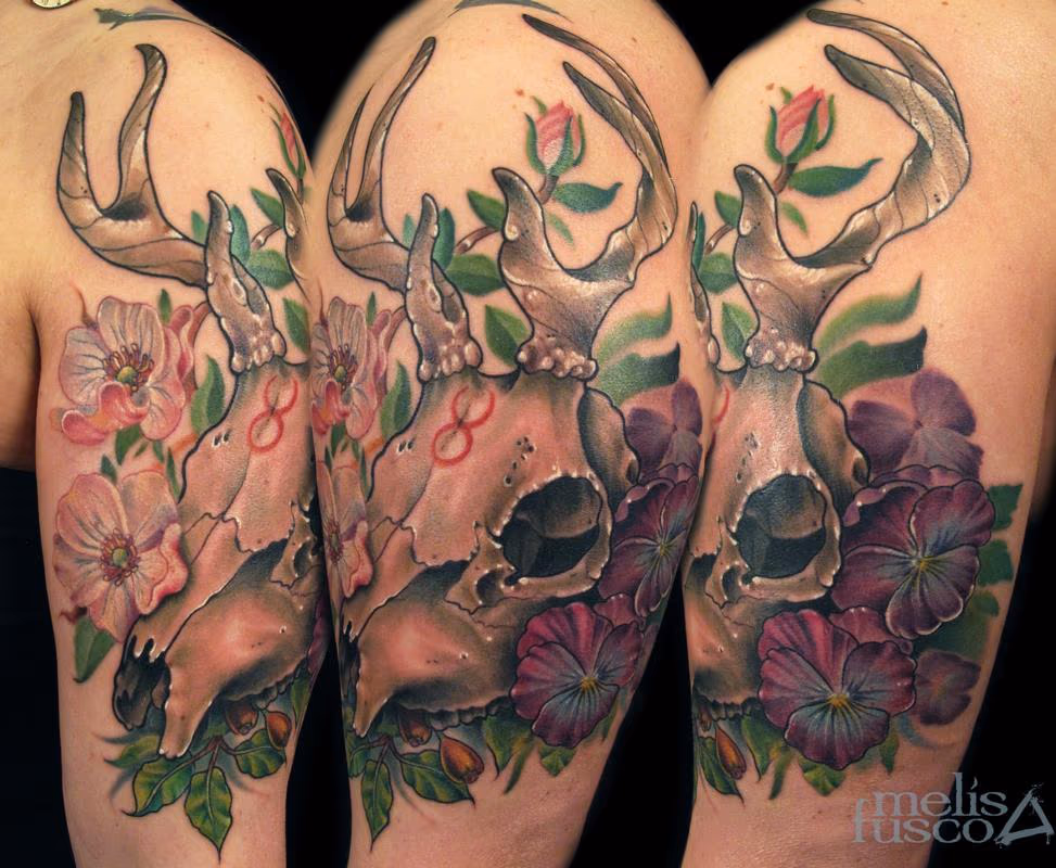 deer skull & floral
