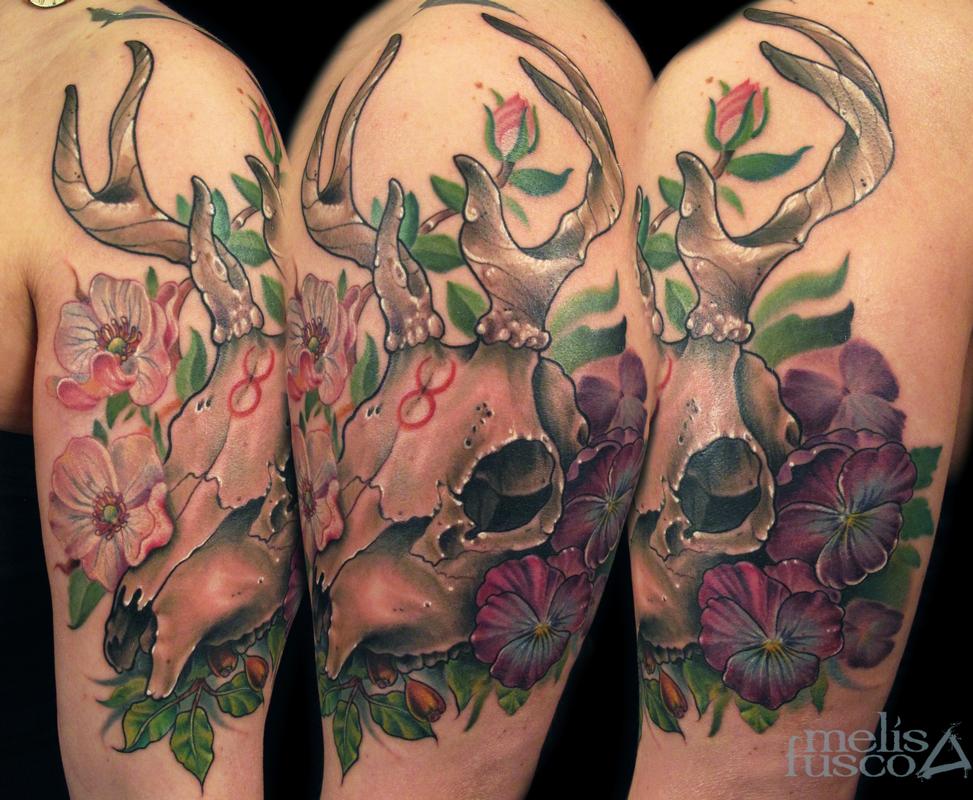 deer skull & floral