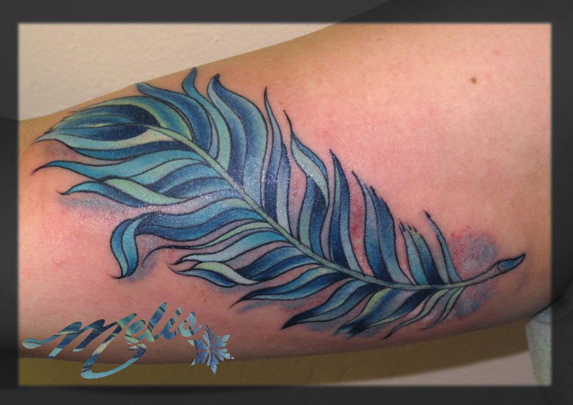 Fun BLue Feather Doodle
