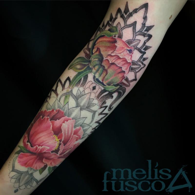 Peony delicate mandala