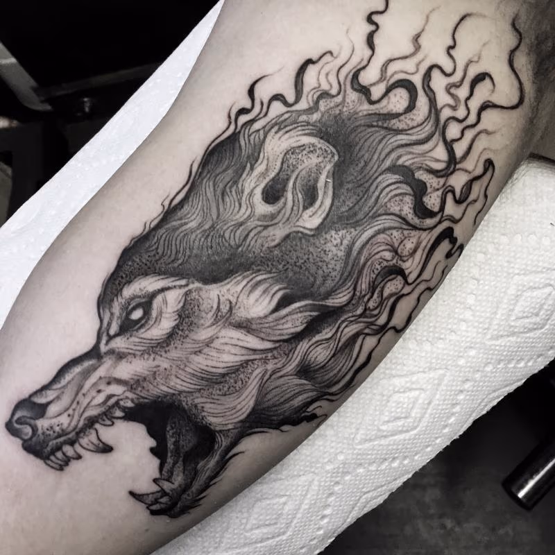 Blackwork wolf