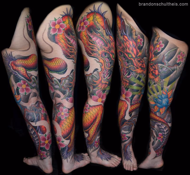 Japanese Dragon Leg Sleeve