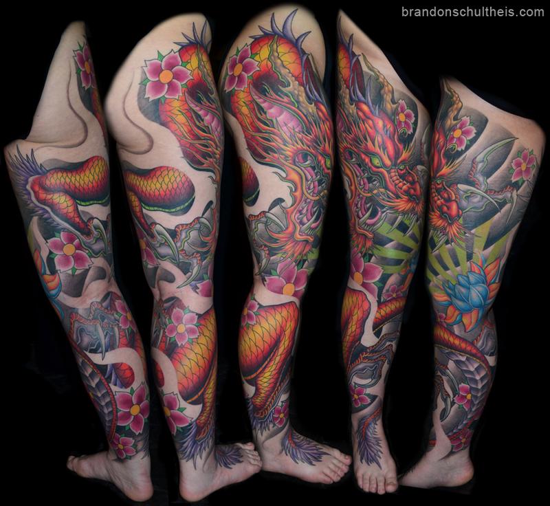 Japanese Dragon Leg Sleeve