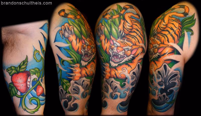 Tiger Half-Sleeve Tattoo