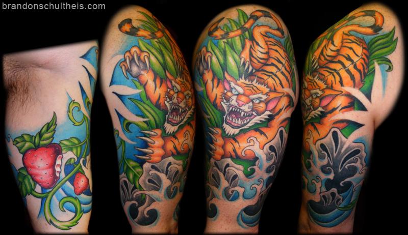 Tiger Half-Sleeve Tattoo