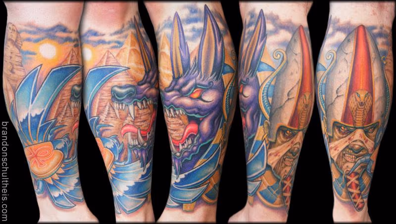 Egyptian Leg Tattoo
