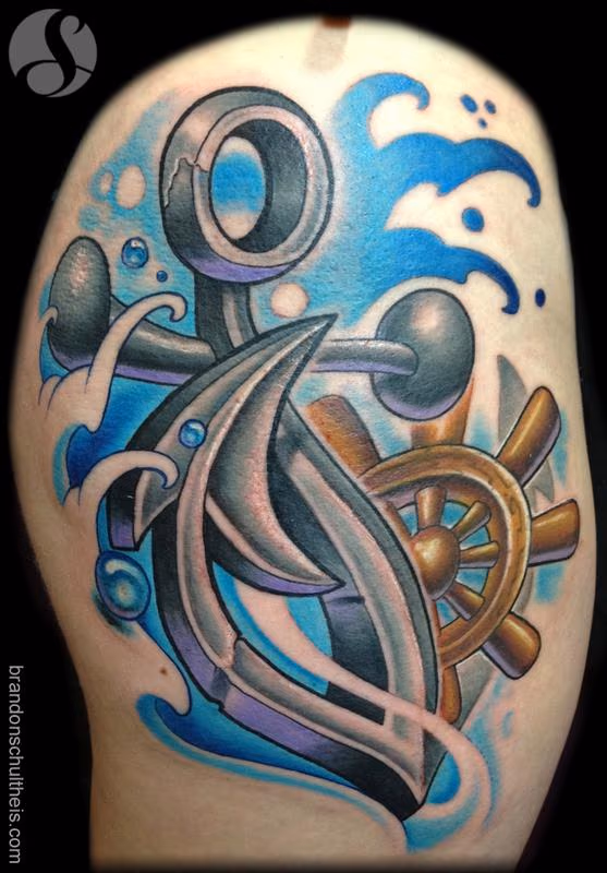 New School Anchor Tattoo