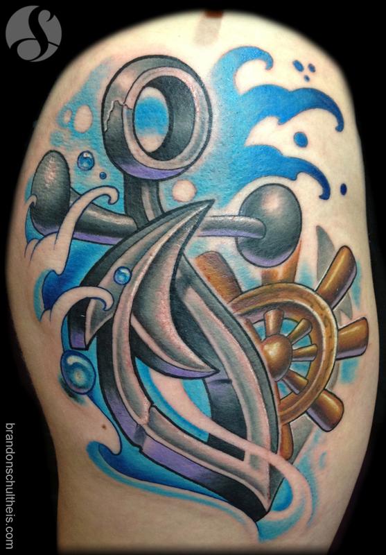 New School Anchor Tattoo