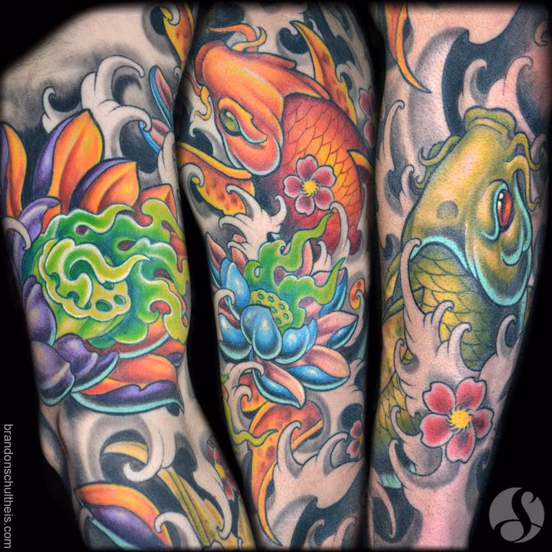 Koi & Lotus Sleeve Details