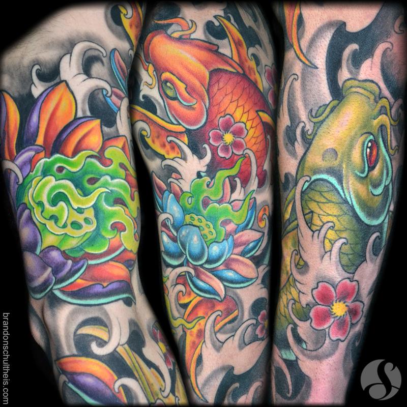 Koi & Lotus Sleeve Details
