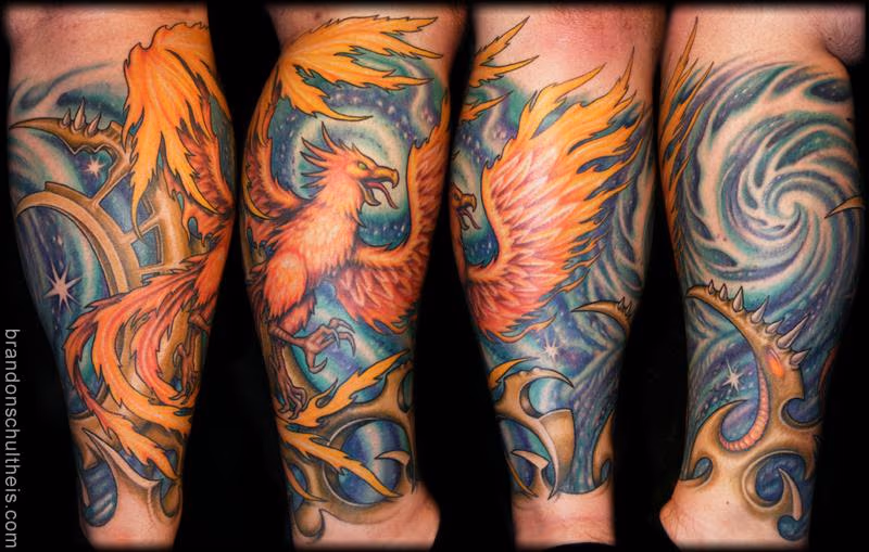 Phoenix & Space Tattoo