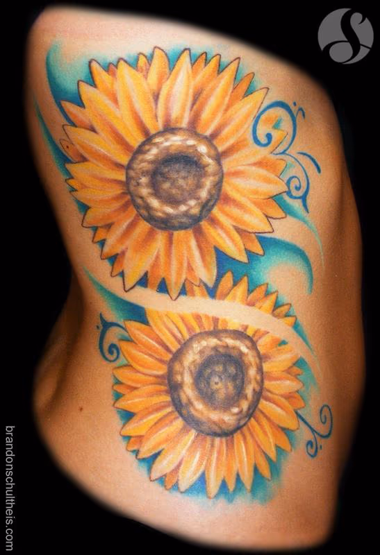 Sunflower Rib Tattoo