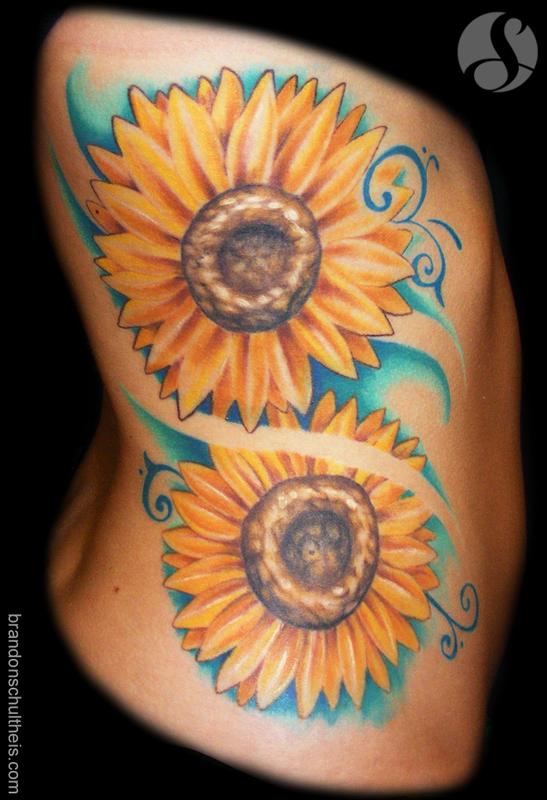 Sunflower Rib Tattoo