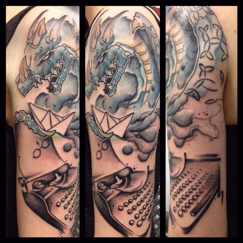 Write a story about a boat and a dragon