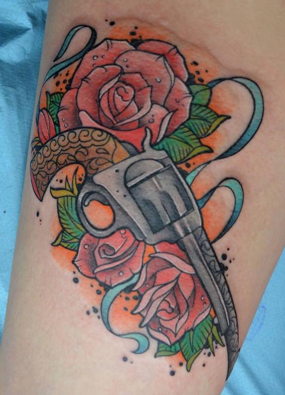gun and roses for life