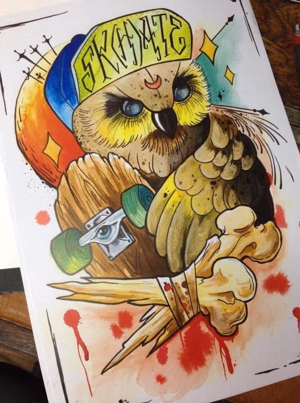 Skating owl