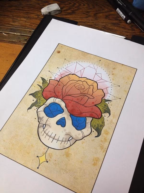 Skull And rose