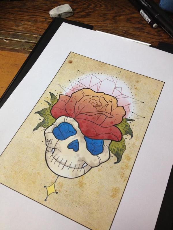Skull And rose