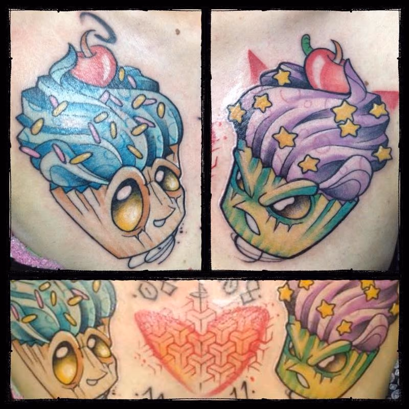 good and evil cupcake