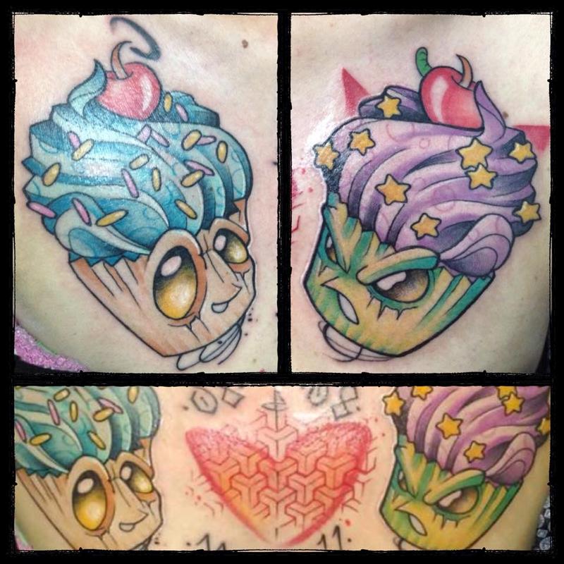 good and evil cupcake