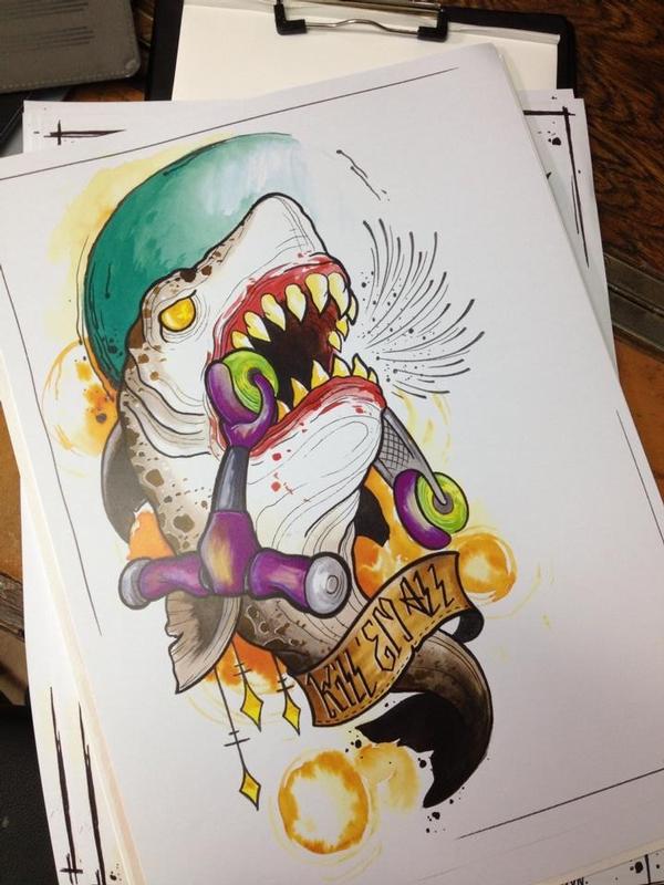 Shark against