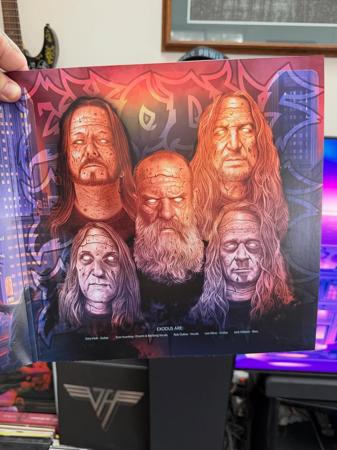 Exodus band portrait artwork for record album