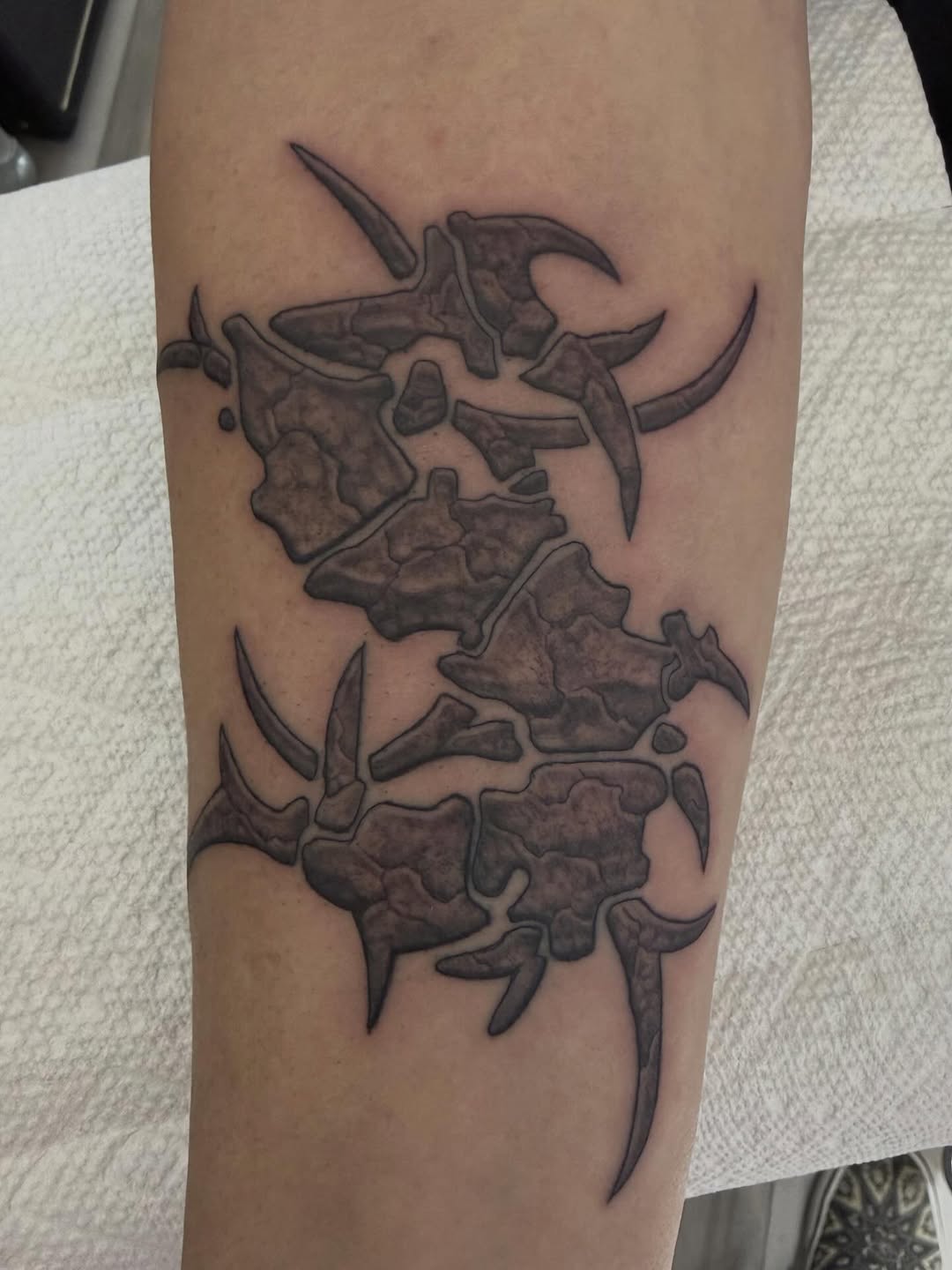 Sepultura logo band tattoo, forearm
