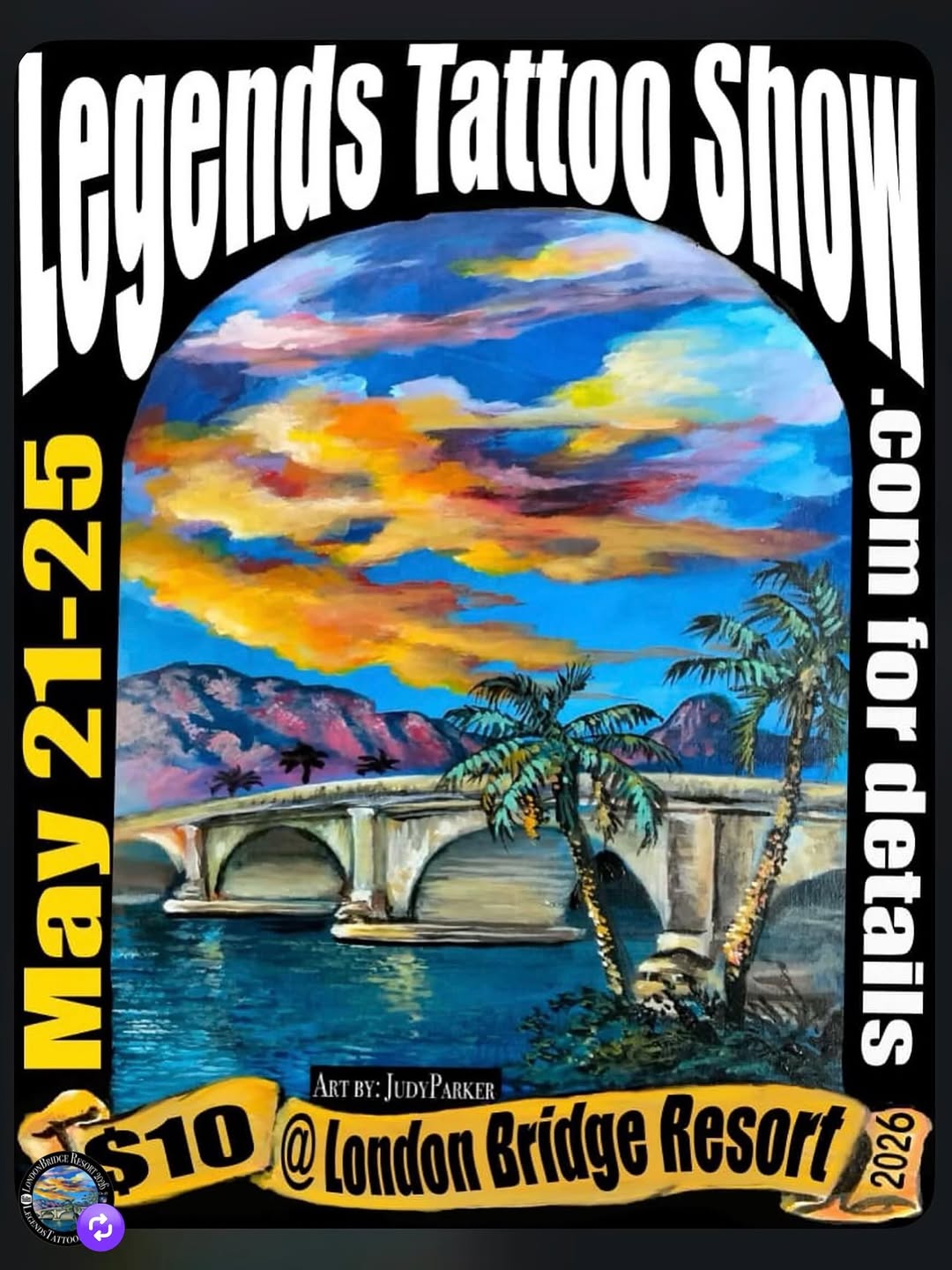 In 10 days I’ll be in Lake Havasu for the Legends Tattoo Show, gonna be a special show, come hang and get a tattoo! Gonn