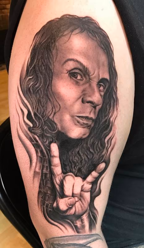 Ronnie James Dio Portrait Tattoo