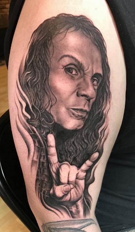 Ronnie James Dio Portrait Tattoo