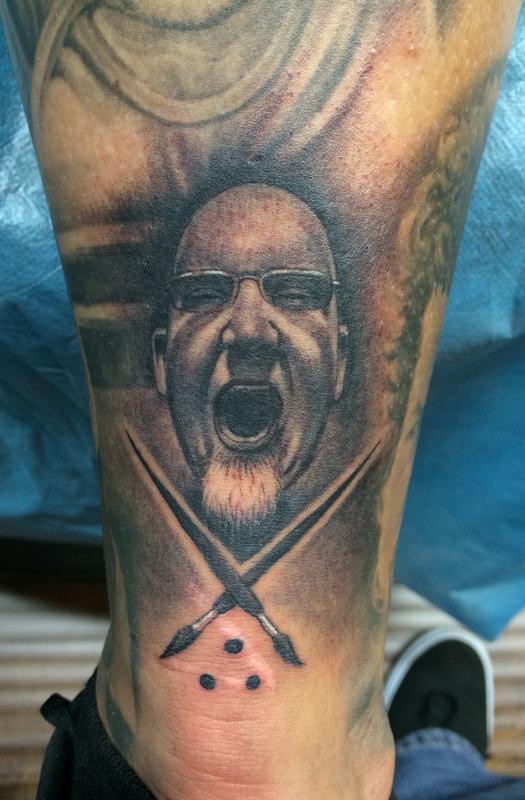 Bob Tyrrell Sullen Badge on leg
