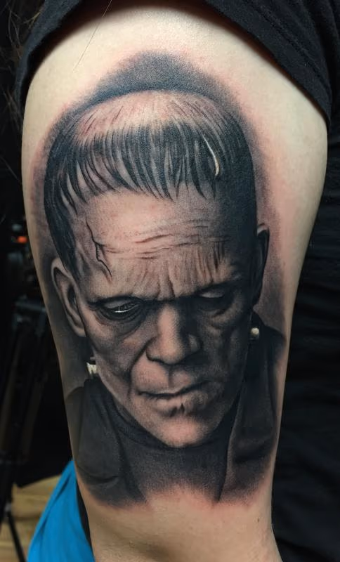 Frankenstein Portrait Tattoo