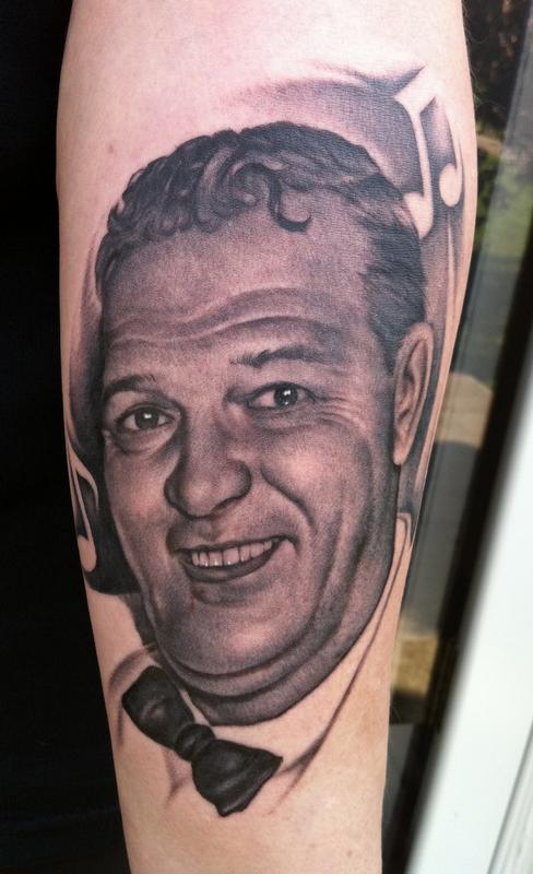 On Nick Catanese from Black Label Society, portrait of his gramps!