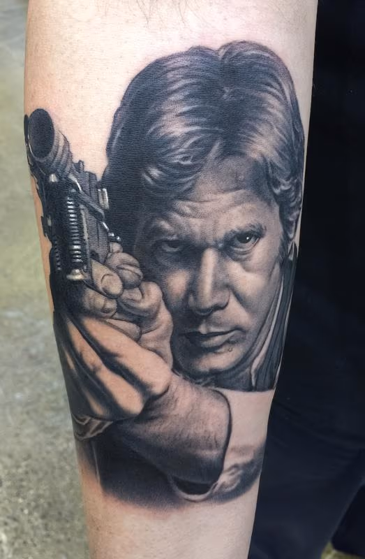 Han Solo Portrait Tattoo