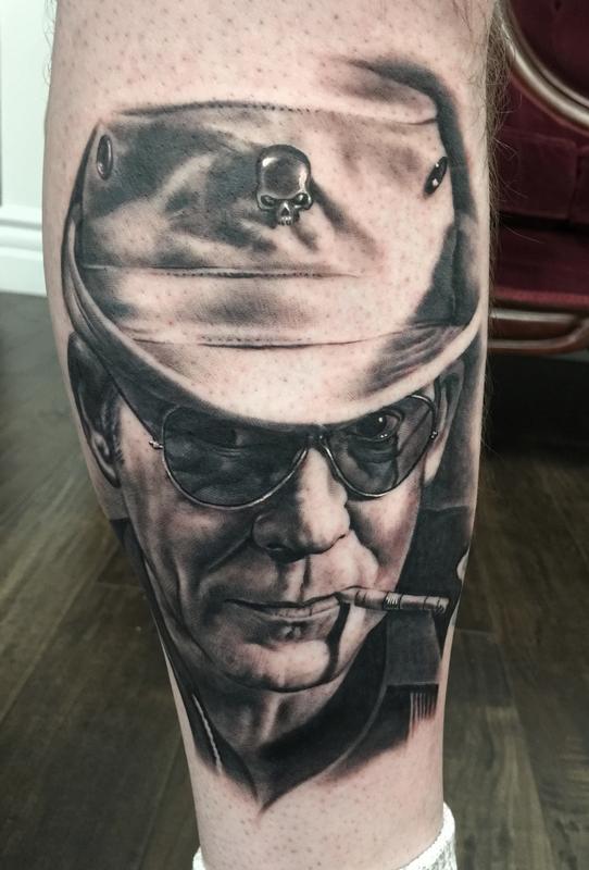Hunter S Thompson Portrait Tattoo