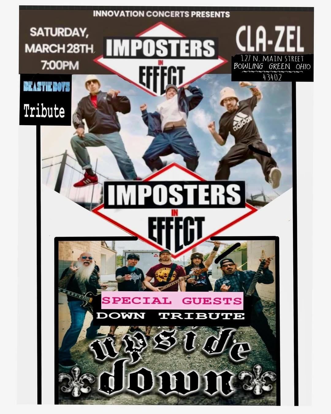 GIG ANNOUNCEMENT! We’re opening for Imposters In Effect next Saturday the 28th in Bowling Green, Ohio, and the following