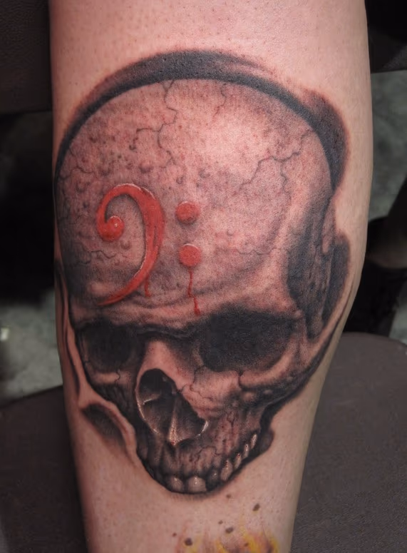 Bass clef-skull