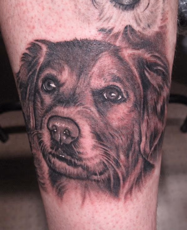 Dog portrait tattoo