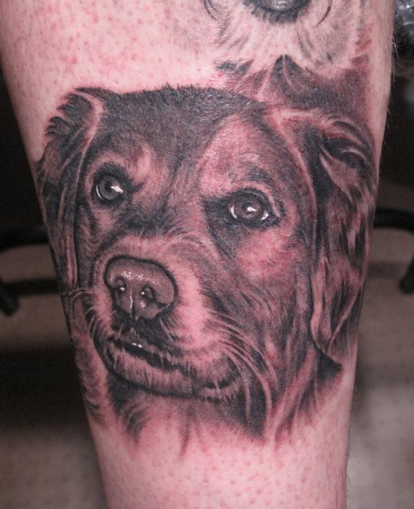 Dog portrait tattoo