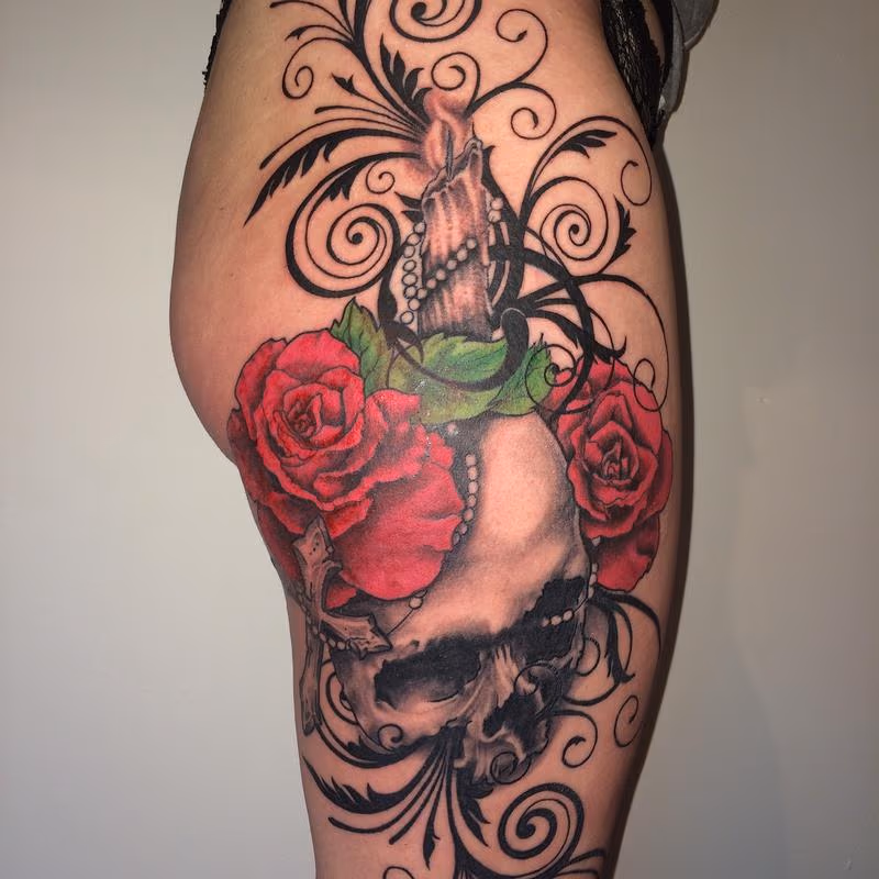 Skull candle rose
