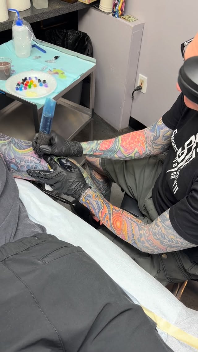 Biomechanical sleeve cover-up in progress