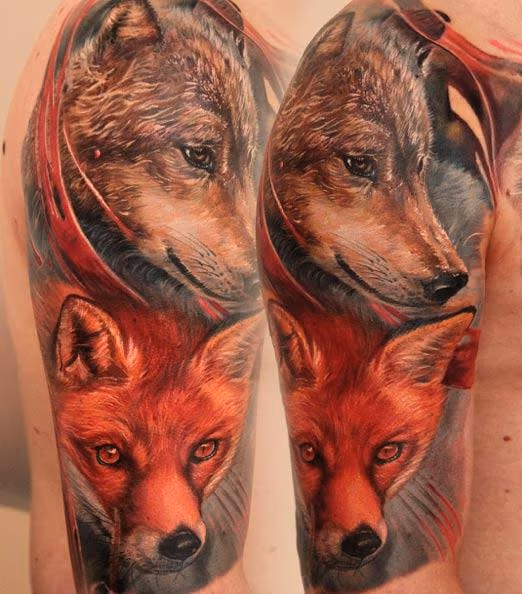 Color Fox Tattoo