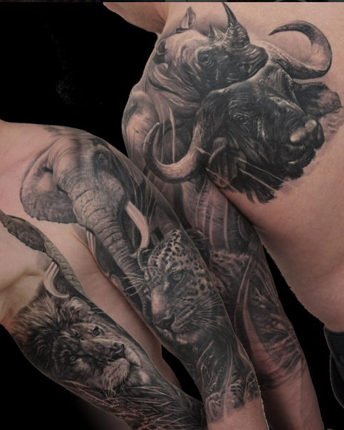 "Five Greatest" African Animals Tattoo